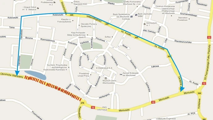 Remont ulicy Obrońców Warszawy – zmiana organizacji ruchu