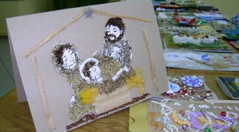 Recyklingowa kartka świąteczna