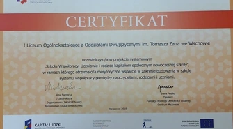 Zan i Gimnazjum Językowe Szkołami Współpracy