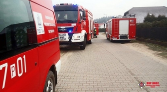 Pożar drewutni w Buczu