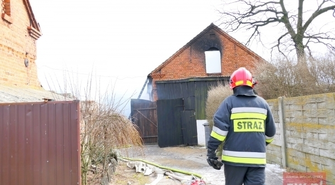 Pożar budynku gospodarczego w Łęgoniu