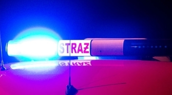 Pożar busa w Świętnie