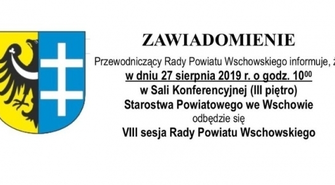 VIII sesja Rady Powiatu Wschowskiego już 27 sierpnia we wtorek