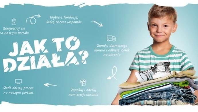 - dzieciaki zbierają odzież dla potrzebujących