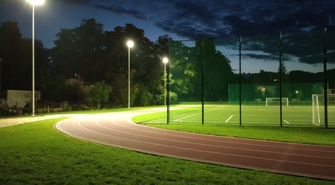 Oświetlenie na boisku lekkoatletycznym w I LO (ZDJĘCIA)