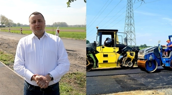 Na drodze Wyszanów-Szlichtyngowa wylewana jest warstwa ścieralna jezdni (FOTO)