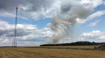 Krzepielów. Doszło do pożaru ścierniska. W akcji strażacy i rolnicy (FOTO)