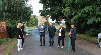 Szlichtyngowa. Droga wzdłuż Parku Górczyńskiego oświetlona