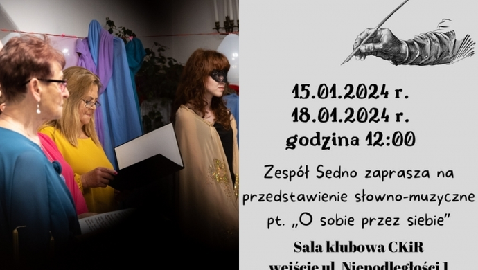 Zespół Sedno zaprasza na impresję słowno-muzyczną z poezją W. Szymborskiej. „O sobie przez siebie”