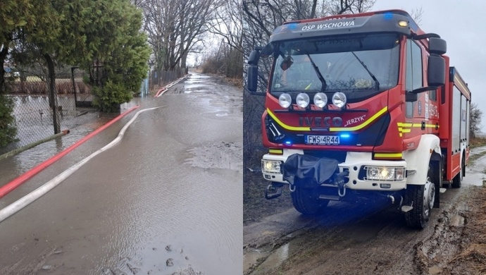 Strażacy ze Wschowy walczą ze skutkami intensywnych opadów. „To będzie długi dzień”