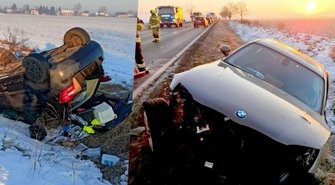 Skoda dachowała po zderzeniu z BMW. Kierowcy to mieszkańcy Wschowy