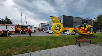 56-latek zasłabł przy Pepco w Sławie. Do akcji wezwano śmigłowiec LPR