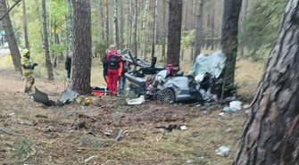 Śmiertelny wypadek pod Lubiatowem. Kierowca zginął na miejscu