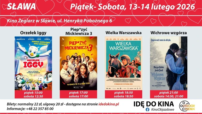 Filmowe walentynki w Sławie. Cztery premiery w Kinie Żeglarz